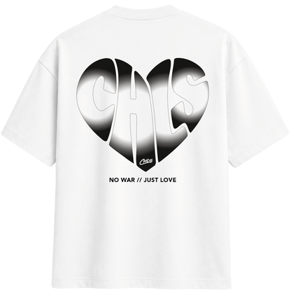 NO WAR // JUST LOVE (WHITE/SHADOW BLACK)