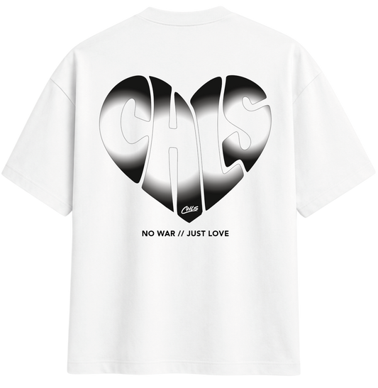 NO WAR // JUST LOVE (WHITE/SHADOW BLACK)