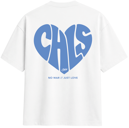 NO WAR // JUST LOVE (WHITE/SKY BLUE)
